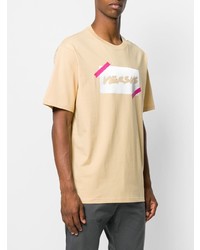 T-shirt à col rond imprimé marron clair Versus