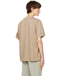 T-shirt à col rond imprimé marron clair Helmut Lang
