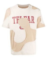 T-shirt à col rond imprimé marron clair Telfar
