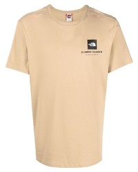 T-shirt à col rond imprimé marron clair The North Face