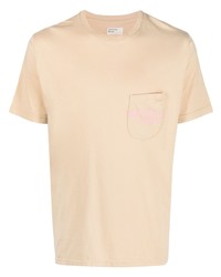 T-shirt à col rond imprimé marron clair Universal Works