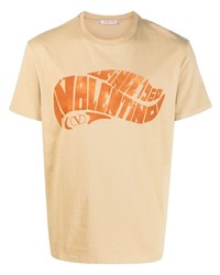 T-shirt à col rond imprimé marron clair Valentino Garavani