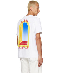 T-shirt à col rond imprimé marron clair Casablanca