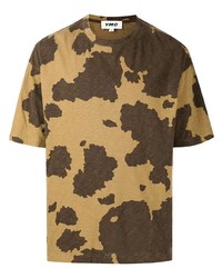 T-shirt à col rond imprimé marron clair YMC