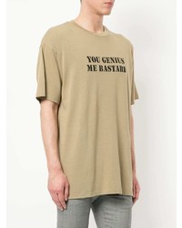 T-shirt à col rond imprimé marron clair Hysteric Glamour
