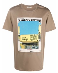 T-shirt à col rond imprimé marron clair Zadig & Voltaire
