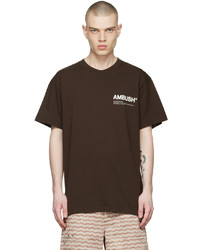 T-shirt à col rond imprimé marron foncé Ambush