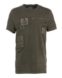 T-shirt à col rond imprimé marron foncé Brooklyn's Own by Rocawear