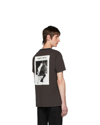 T-shirt à col rond imprimé marron foncé Acne Studios