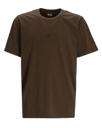 T-shirt à col rond imprimé marron foncé C.P. Company