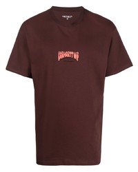 T-shirt à col rond imprimé marron foncé Carhartt WIP