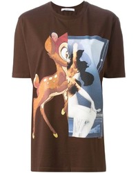 T-shirt à col rond imprimé marron foncé Givenchy