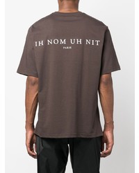 T-shirt à col rond imprimé marron foncé Ih Nom Uh Nit