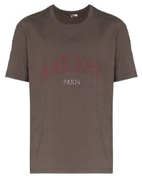 T-shirt à col rond imprimé marron foncé Isabel Marant