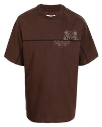 T-shirt à col rond imprimé marron foncé Kenzo