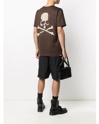 T-shirt à col rond imprimé marron foncé Mastermind Japan