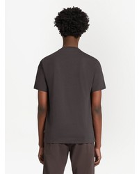 T-shirt à col rond imprimé marron foncé Z Zegna