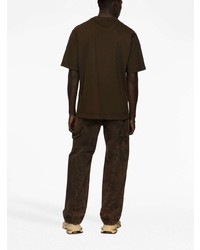 T-shirt à col rond imprimé marron foncé Dolce & Gabbana