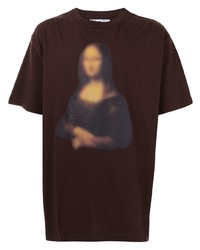 T-shirt à col rond imprimé marron foncé Off-White