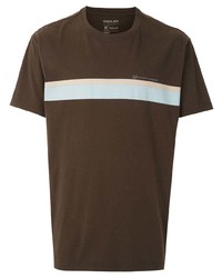 T-shirt à col rond imprimé marron foncé OSKLEN