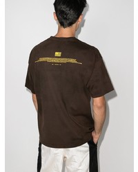 T-shirt à col rond imprimé marron foncé Phipps