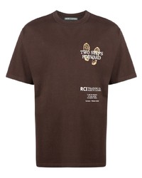 T-shirt à col rond imprimé marron foncé Reese Cooper® 