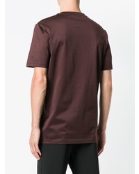 T-shirt à col rond imprimé marron foncé Lanvin