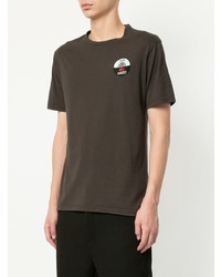 T-shirt à col rond imprimé marron foncé Geym