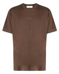 T-shirt à col rond imprimé marron 1017 Alyx 9Sm