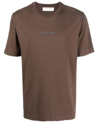 T-shirt à col rond imprimé marron 1017 Alyx 9Sm