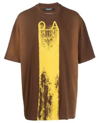 T-shirt à col rond imprimé marron A-Cold-Wall*