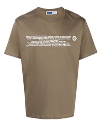 T-shirt à col rond imprimé marron AFFIX