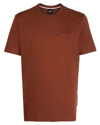 T-shirt à col rond imprimé marron BOSS