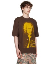 T-shirt à col rond imprimé marron Acne Studios