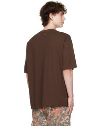 T-shirt à col rond imprimé marron Acne Studios