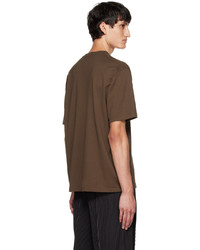 T-shirt à col rond imprimé marron Undercover