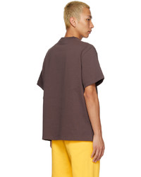 T-shirt à col rond imprimé marron Jacquemus