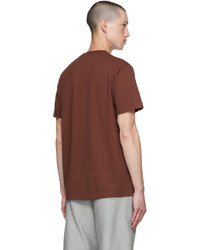 T-shirt à col rond imprimé marron Awake NY