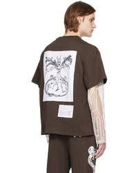 T-shirt à col rond imprimé marron Charles Jeffrey Loverboy