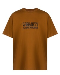 T-shirt à col rond imprimé marron Carhartt WIP