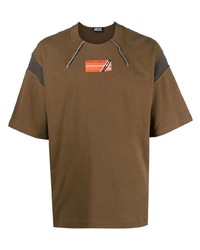 T-shirt à col rond imprimé marron Diesel