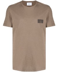 T-shirt à col rond imprimé marron Dondup