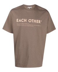 T-shirt à col rond imprimé marron Each X Other