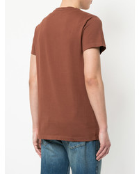 T-shirt à col rond imprimé marron Kent & Curwen