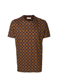 T-shirt à col rond imprimé marron Etro