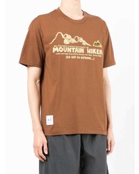 T-shirt à col rond imprimé marron Chocoolate