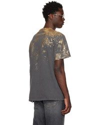 T-shirt à col rond imprimé marron Golden Goose