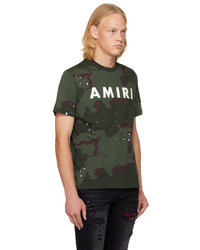 T-shirt à col rond imprimé marron Amiri