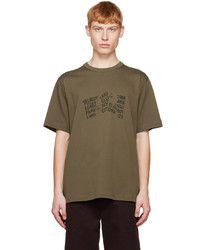 T-shirt à col rond imprimé marron Helmut Lang