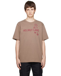 T-shirt à col rond imprimé marron Helmut Lang